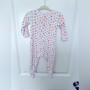 Magnolia Baby Candy Heart Ruffle Butt Footie Pajamas Size 6M